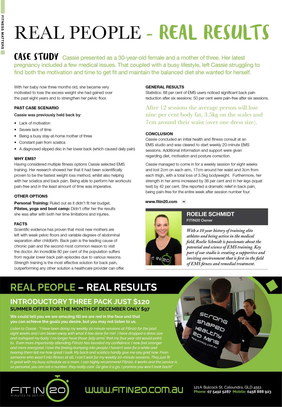 Real People with Real Results – A Case Study in EMS Fitness at Fitin20 Caloundra